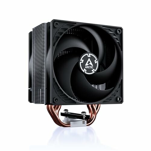 Schwarzer CPU-Kühler mit Lüfter und Kühlrippen