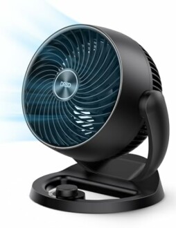 Schwarzer Tischventilator mit Luftstrom