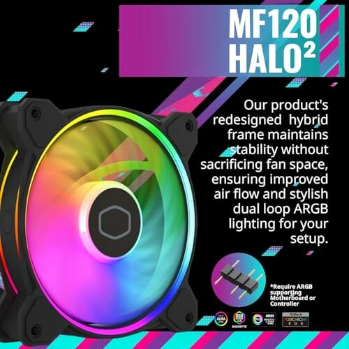 RGB-PC-Lüfter mit dualem ARGB-Ring und verbessertem Luftstrom