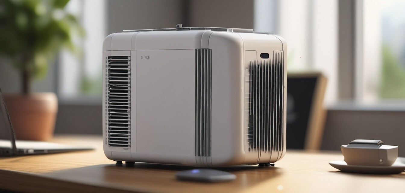 Portable air cooler in a workspace