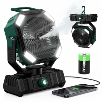 Tragbarer Ventilator mit Nebelfunktion und USB-Ladegerät