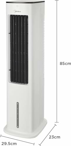 Weißer Turmventilator mit Abmessungen